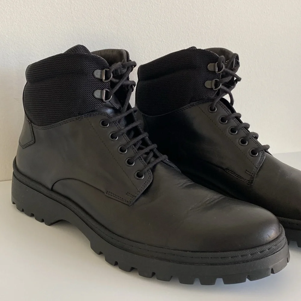 BrunoMagli Val Men’s Leather Black Boots Size  11